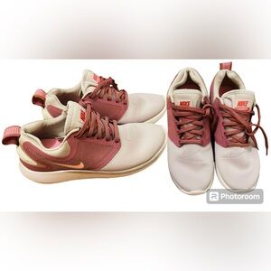 Nike Pink and White Running Shoes